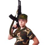 Boy with assault weapon